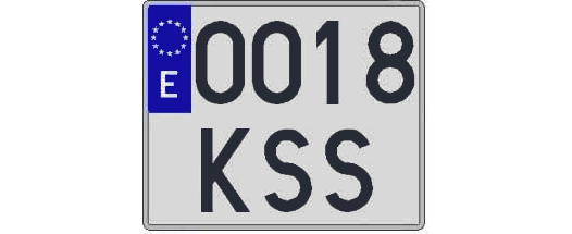 0018KSS matricula cuadrada