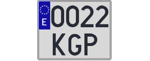 0022KGP matricula cuadrada