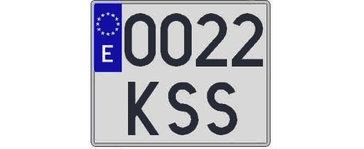 0022KSS matricula cuadrada