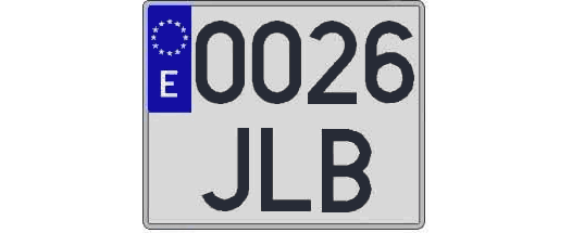 0026JLB matricula cuadrada