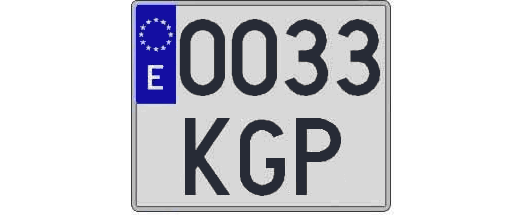 0033KGP matricula cuadrada