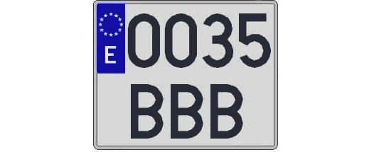 0035BBB matricula cuadrada