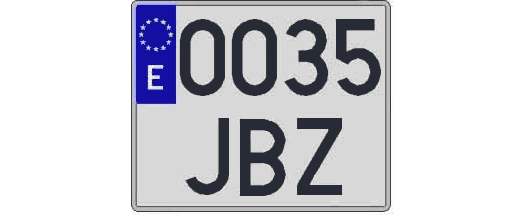 0035JBZ matricula cuadrada