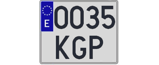 0035KGP matricula cuadrada