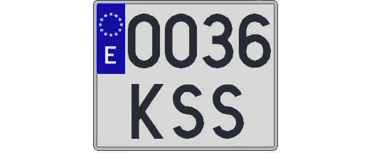 0036KSS matricula cuadrada