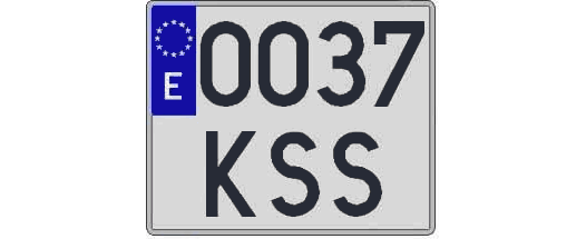 0037KSS matricula cuadrada