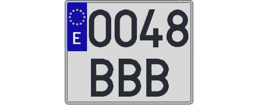 0048BBB matricula cuadrada