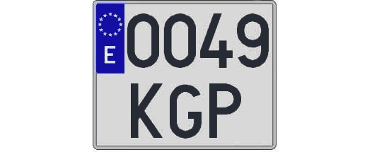 0049KGP matricula cuadrada