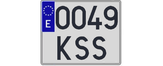 0049KSS matricula cuadrada