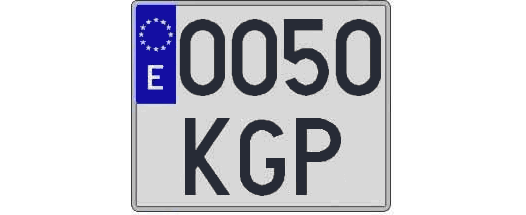 0050KGP matricula cuadrada