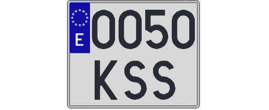 0050KSS matricula cuadrada