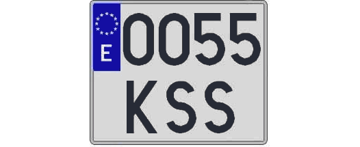 0055KSS matricula cuadrada