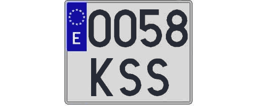 0058KSS matricula cuadrada