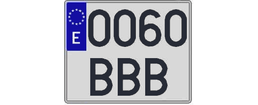 0060BBB matricula cuadrada