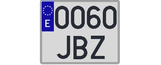 0060JBZ matricula cuadrada