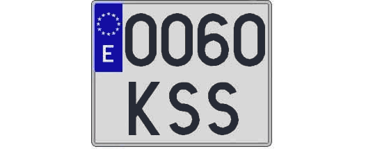 0060KSS matricula cuadrada