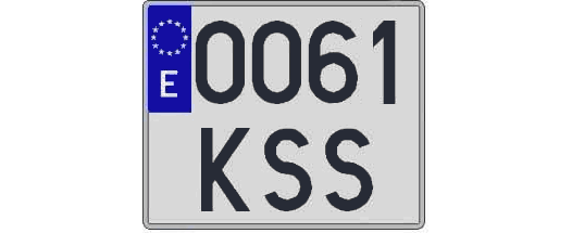 0061KSS matricula cuadrada