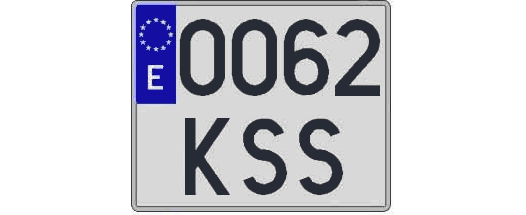 0062KSS matricula cuadrada