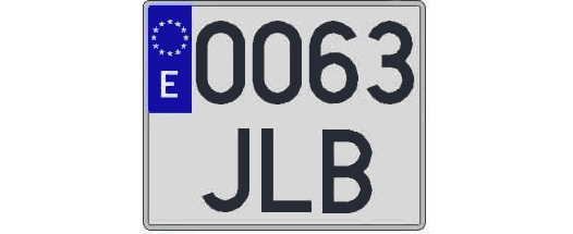 0063JLB matricula cuadrada