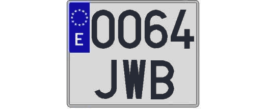0064JWB matricula cuadrada