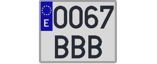0067BBB matricula cuadrada