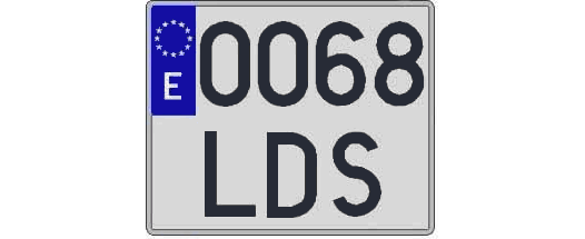 0068LDS matricula cuadrada