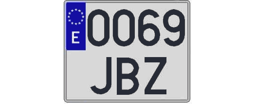 0069JBZ matricula cuadrada