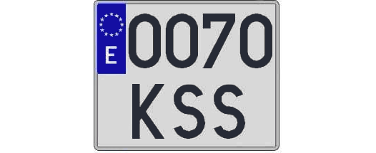 0070KSS matricula cuadrada