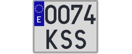 0074KSS matricula cuadrada