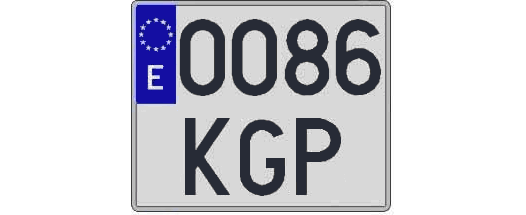 0086KGP matricula cuadrada