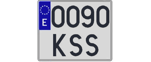 0090KSS matricula cuadrada