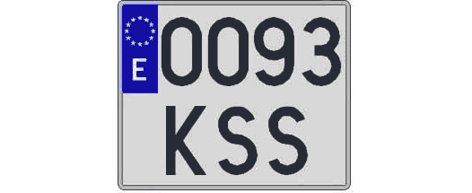 0093KSS matricula cuadrada