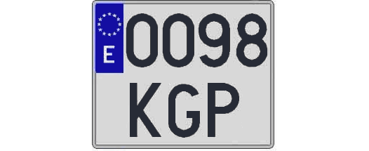 0098KGP matricula cuadrada
