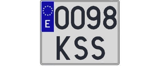 0098KSS matricula cuadrada