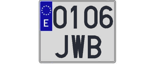 0106JWB matricula cuadrada