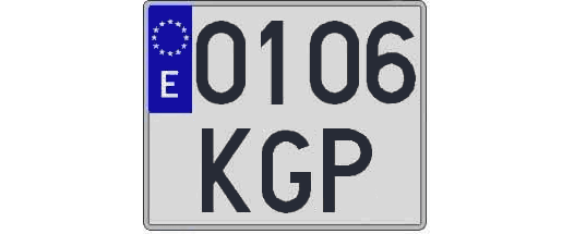 0106KGP matricula cuadrada