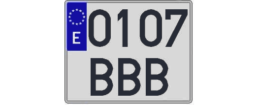 0107BBB matricula cuadrada