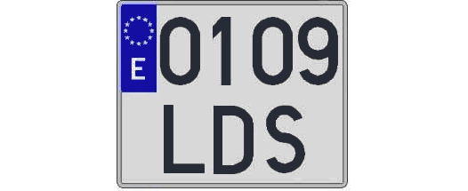 0109LDS matricula cuadrada