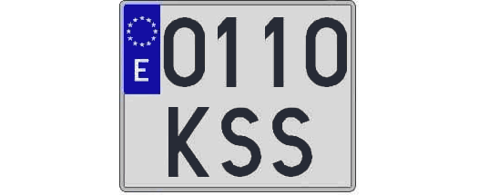 0110KSS matricula cuadrada