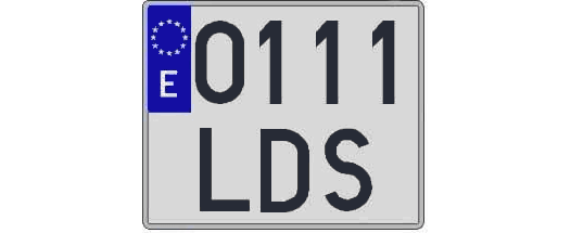 0111LDS matricula cuadrada
