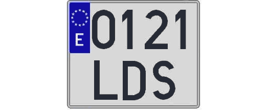 0121LDS matricula cuadrada