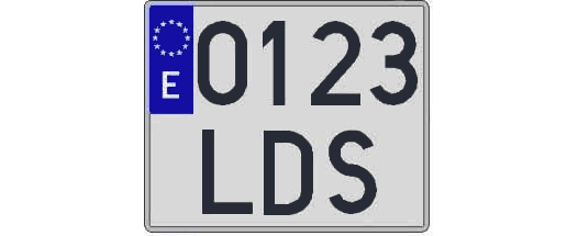 0123LDS matricula cuadrada