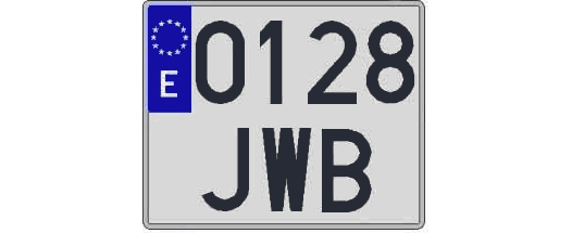 0128JWB matricula cuadrada