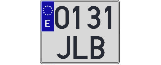 0131JLB matricula cuadrada
