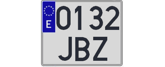 0132JBZ matricula cuadrada