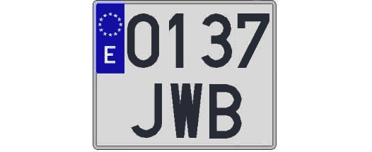 0137JWB matricula cuadrada