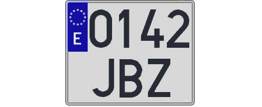 0142JBZ matricula cuadrada