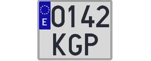 0142KGP matricula cuadrada