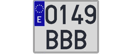 0149BBB matricula cuadrada