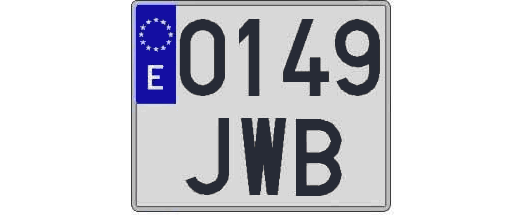 0149JWB matricula cuadrada